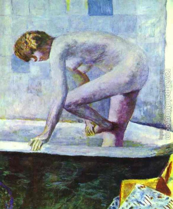 Pierre Bonnard : Nude Washing Feet in a Bathtub